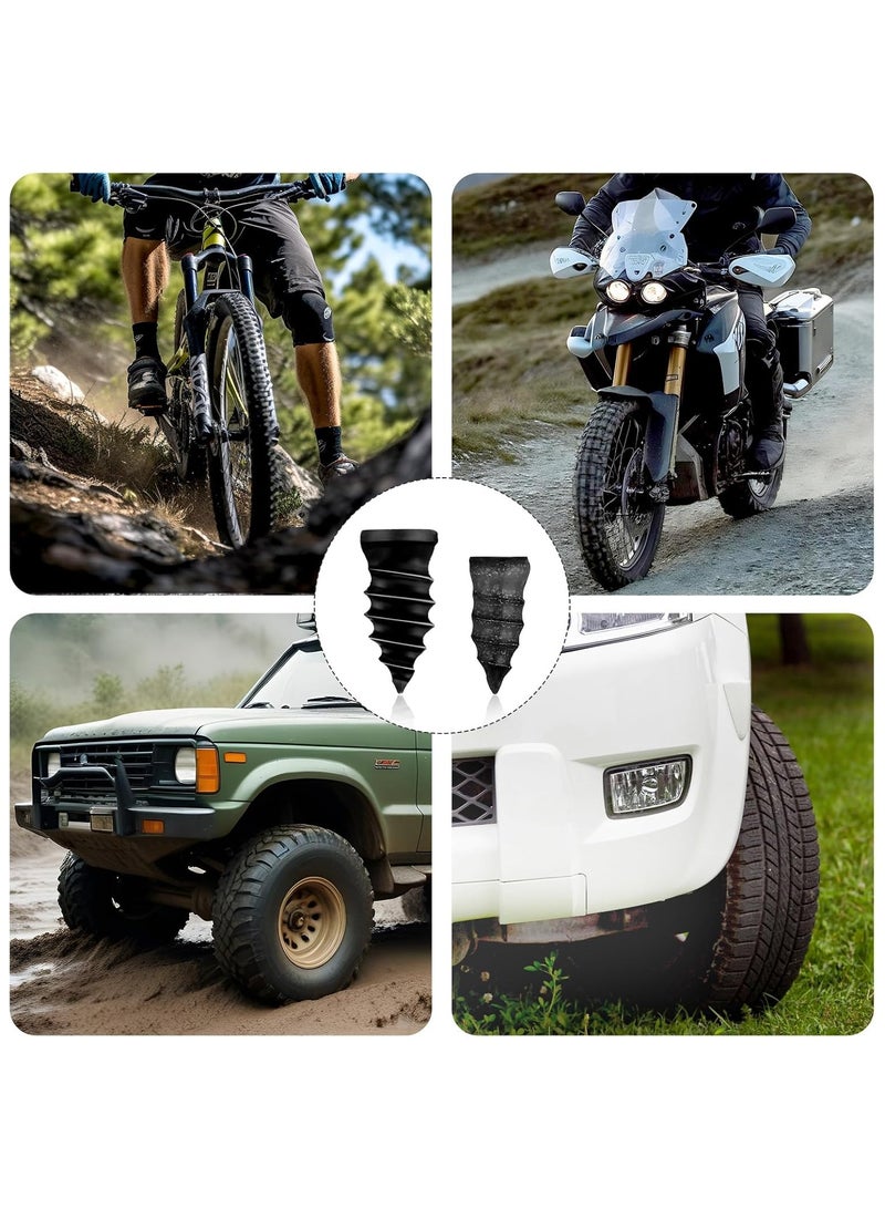 غنافوتو 40 قطعة مسمار مطاطي لإصلاح الإطارات، مسمار إصلاح الإطارات بالشفط مع مفك براغي، للسيارات، سيارات الدفع الرباعي، الشاحنات، الدراجات النارية، الدراجات الهوائية، حجمان (20 S و 20 L) - Image 2