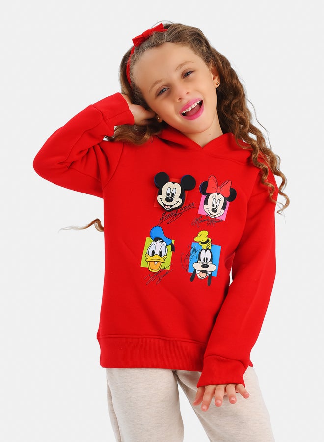 JOCKEY Kids Girl Inner Fleece Mickey & Minnie Print Winter Pajama Set