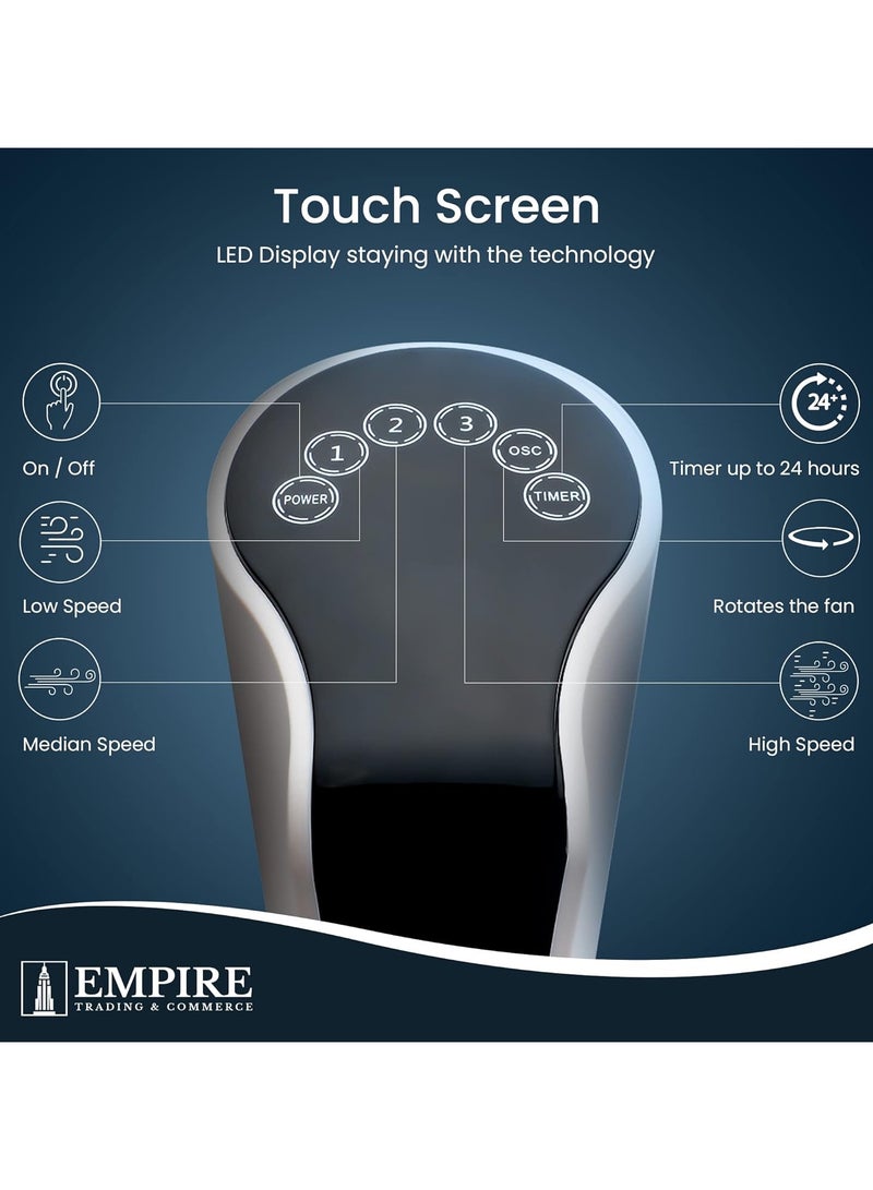 SP 83cm/33inch Fan with LED Display, Remote Control Fan for Bedroom , 45W Cooling Fan with 3 Speeds, Perfect 45° Oscillating Fan for Home, Living Room & Office - Image 5