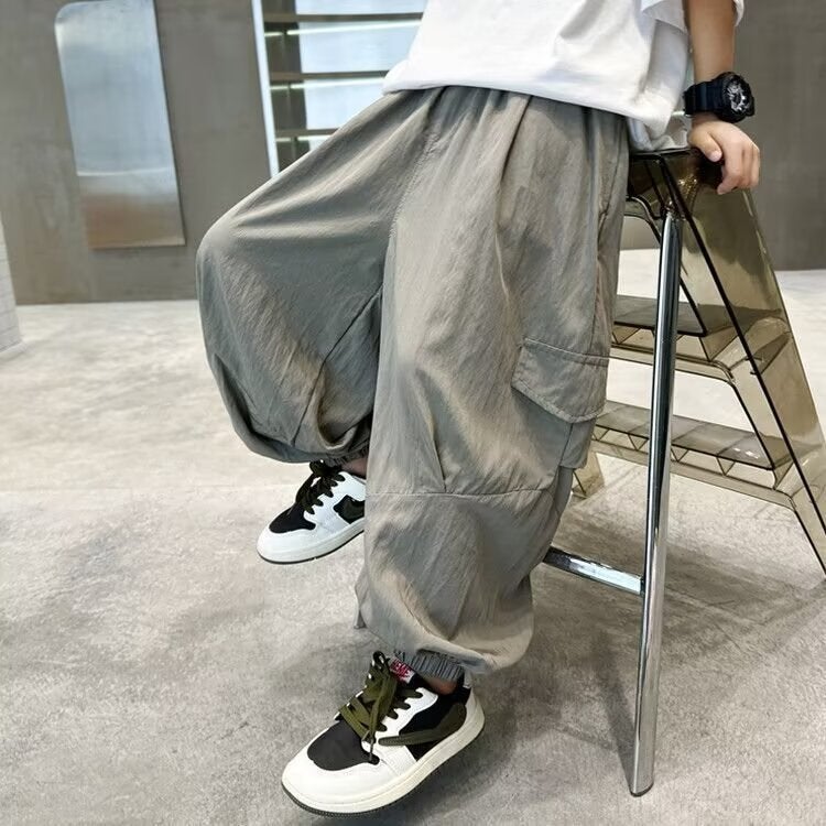 Boys' Summer Cool Anti-Mosquito Pants Loose Thin Long Pants Children'S Autumn Cargo Pants - Image 4