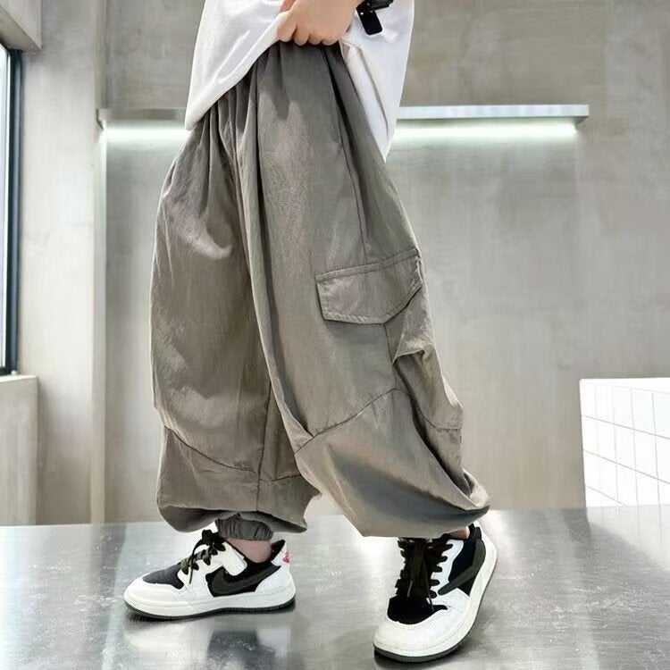Boys' Summer Cool Anti-Mosquito Pants Loose Thin Long Pants Children'S Autumn Cargo Pants - Image 3