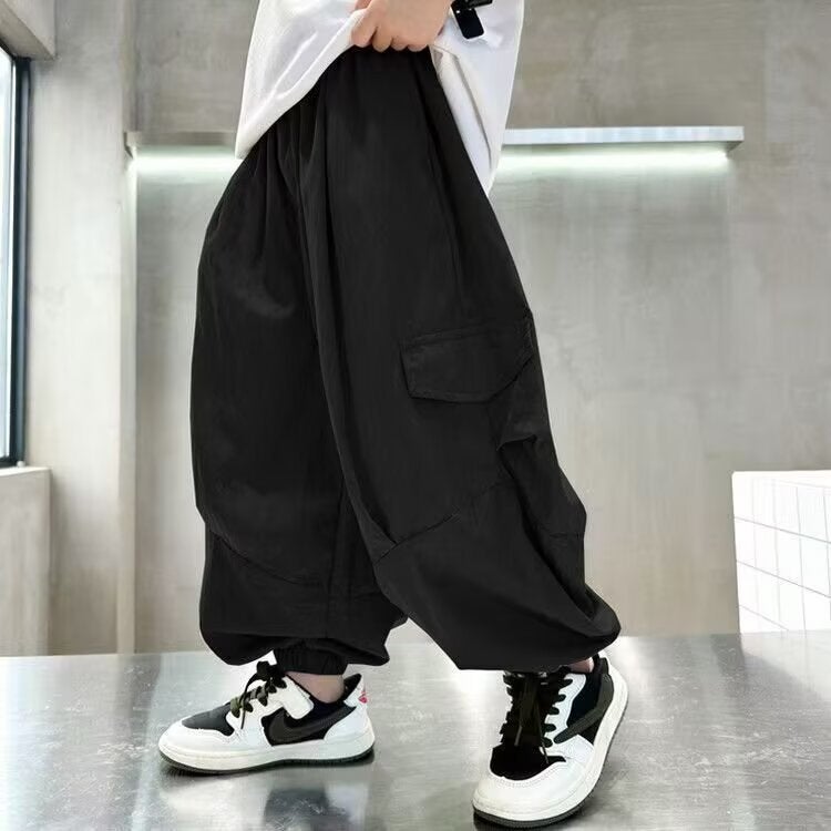 Boys' Summer Cool Anti-Mosquito Pants Loose Thin Long Pants Children'S Autumn Cargo Pants - Image 5