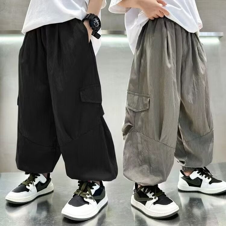 Boys' Summer Cool Anti-Mosquito Pants Loose Thin Long Pants Children'S Autumn Cargo Pants - Image 2