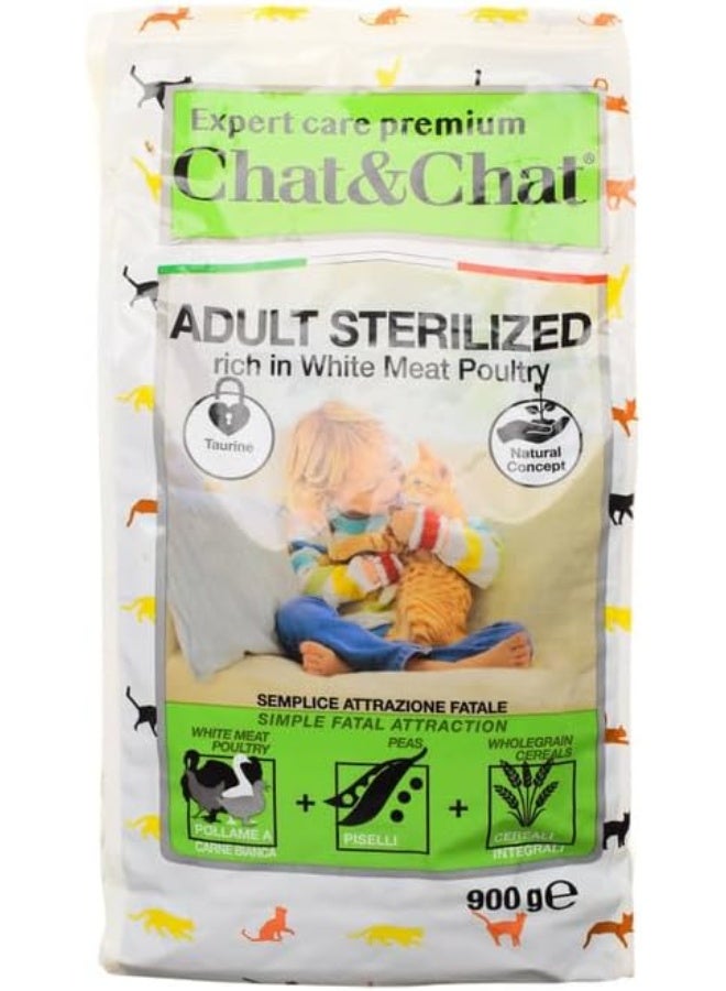 Chat & Chat CHAT & CHAT |  DRY FOOD FOR ADULT CAT - STERILIZED | 900 gm  - Image 1