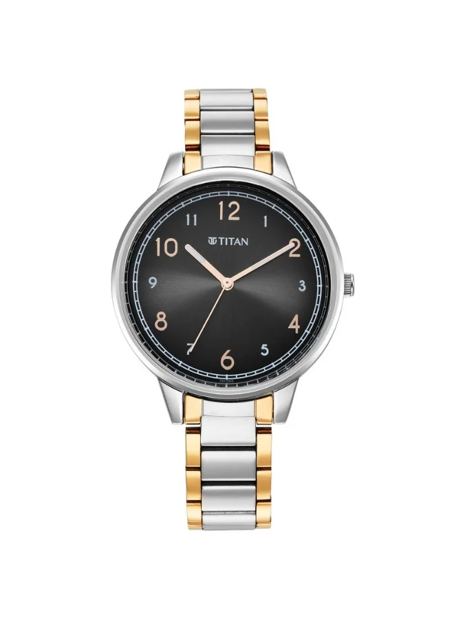 Trendsetters Quartz Analog Anthracite Dial Two Toned Silver & Rose Gold Stainless Steel Strap Watch for Women - 2648KM02
