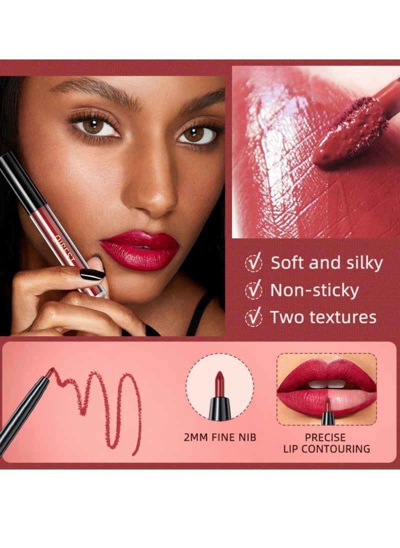 QiBest Lip Liner Lip Gloss and Velvet Liquid Lipstick Makeup Set Matte Lip Liner Kit Waterproof Long Lasting Not Fade Liquid Lipstick Kit for Daily Makeup  - Image 5