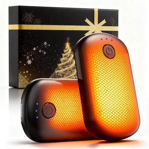 Fovendi Pocket Size Hand Warmers Rechargeable 2 Pack, 6000mAh Electric Hand Warmers for 24H Safe Heat, 3 Settings Fast Heating Handwarmers Up to 131℉ for Christmas, Valentine’s Day Gift, Hunting, Camping - Image 1