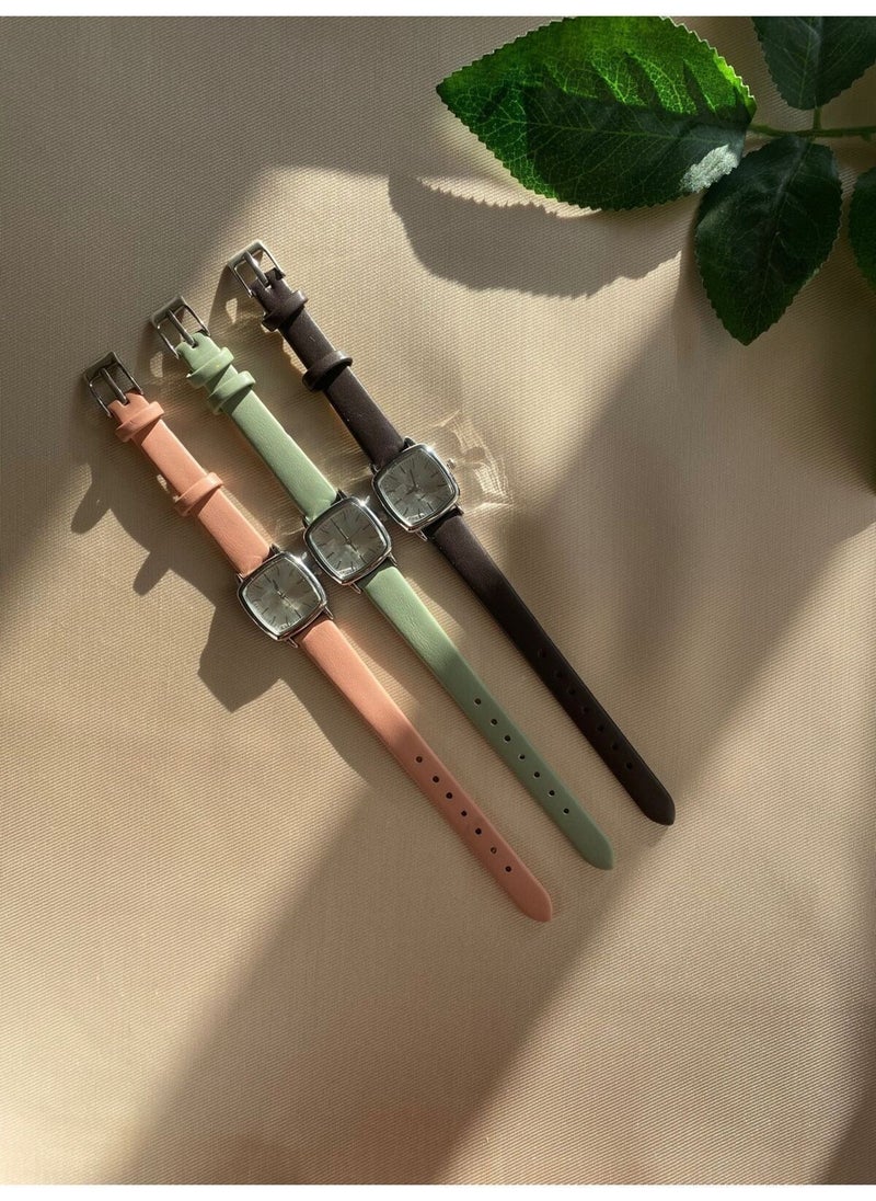 QUARTZ Bs Still Retro Minimal Leather Band Women's Wristwatch  - Image 5