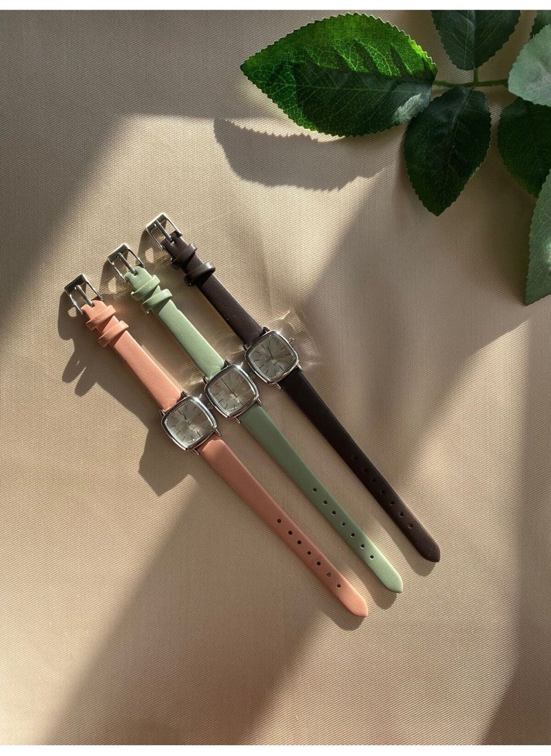 QUARTZ Bs Still Retro Minimal Leather Band Women's Wristwatch  - Image 4