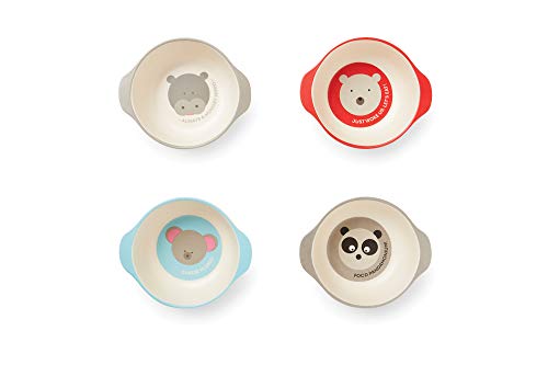 Red Rover Animal Bamboo Kid's Bowls Multicolor, Set of 4 - Image 1