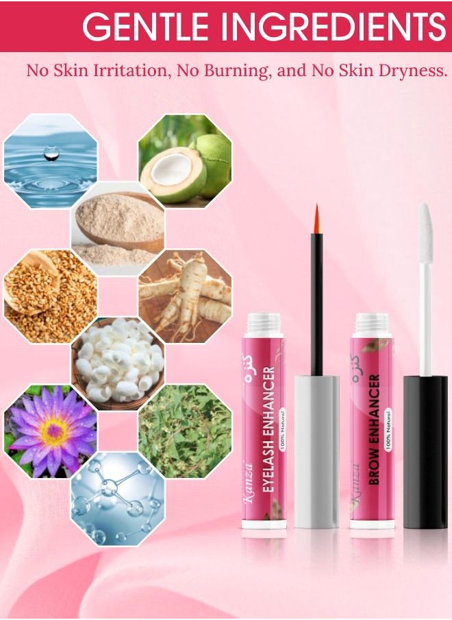 Kanza - 2 in 1 Eyelash & Eyebrow Enhancer Set Most Powerful Lash Serum & Brow Growth Serum Enhancing Serum to Help Lengthen Thicken and Darken Non-irritating and Safe for All Skin Types - Image 1