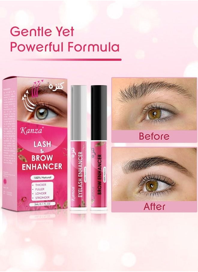 Kanza - 2 in 1 Eyelash & Eyebrow Enhancer Set Most Powerful Lash Serum & Brow Growth Serum Enhancing Serum to Help Lengthen Thicken and Darken Non-irritating and Safe for All Skin Types - Image 1