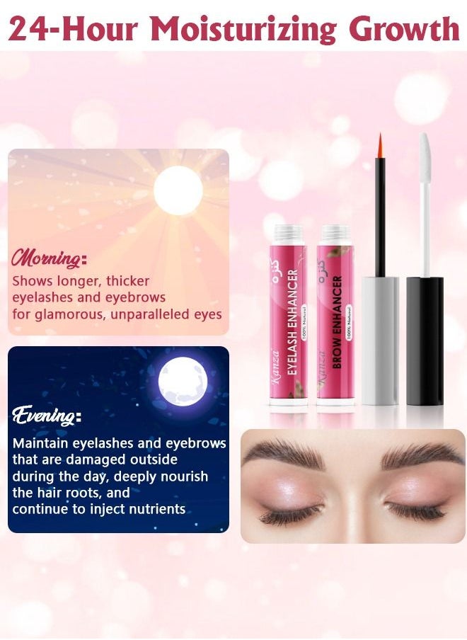 Kanza - 2 in 1 Eyelash & Eyebrow Enhancer Set Most Powerful Lash Serum & Brow Growth Serum Enhancing Serum to Help Lengthen Thicken and Darken Non-irritating and Safe for All Skin Types - Image 1