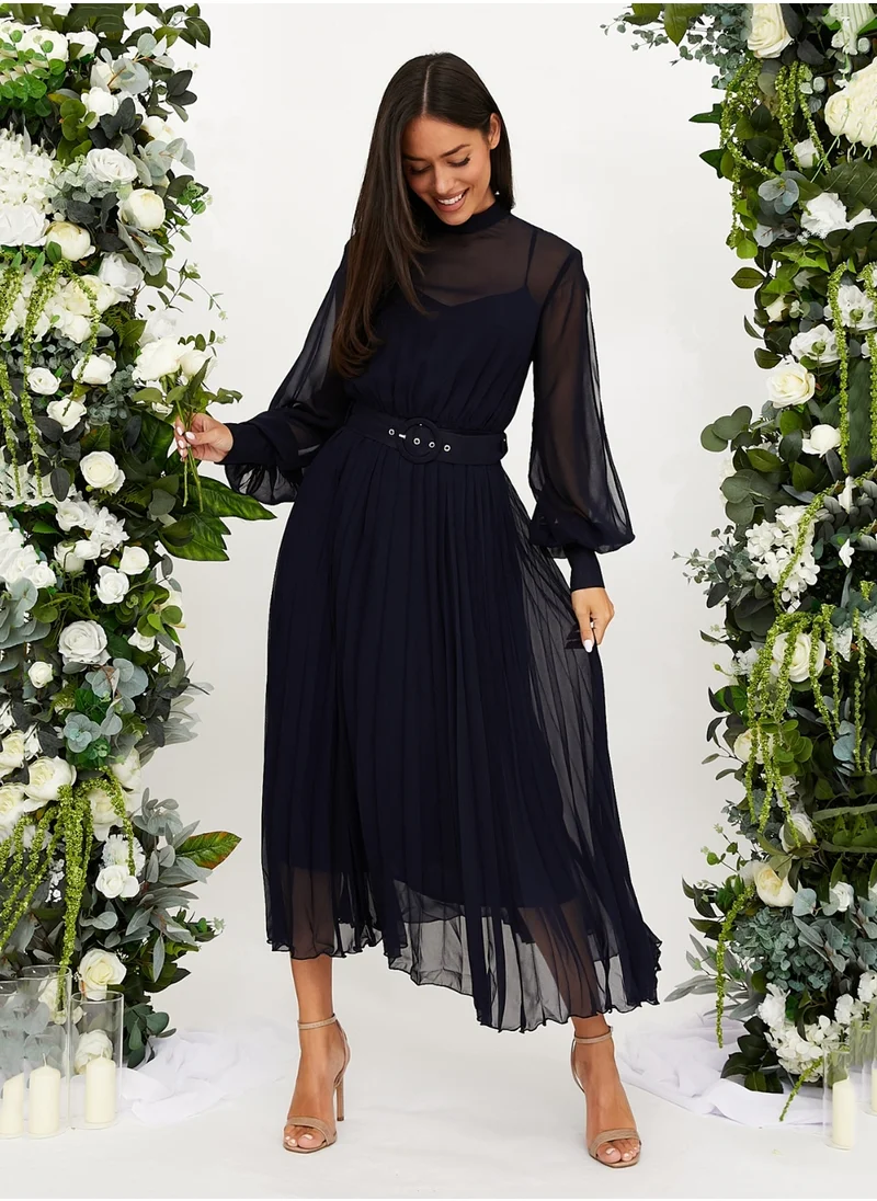 ستايل تشيت Angelina High Neck Pleated Dress