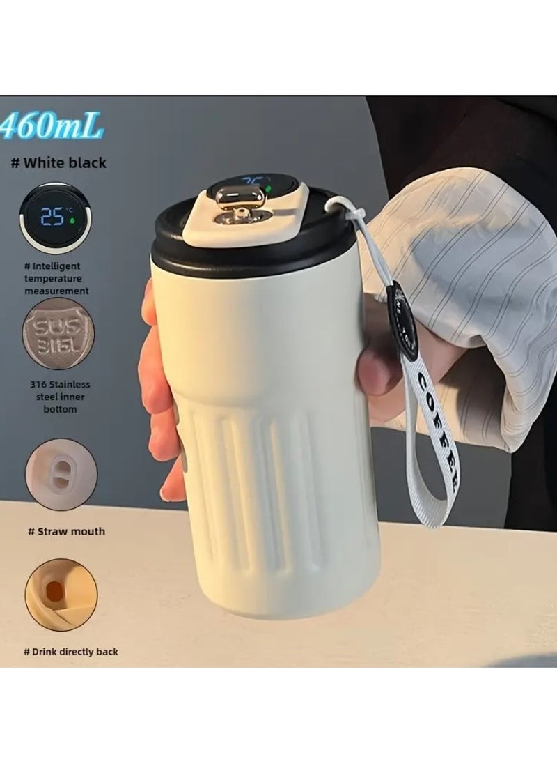 Eoozon - Coffee Thermos with Temperature Display - Smart Coffee Mug - Smart Hot and Cold Storage Bottle, Thermos Coffee Thermos (Beige) - Image 1