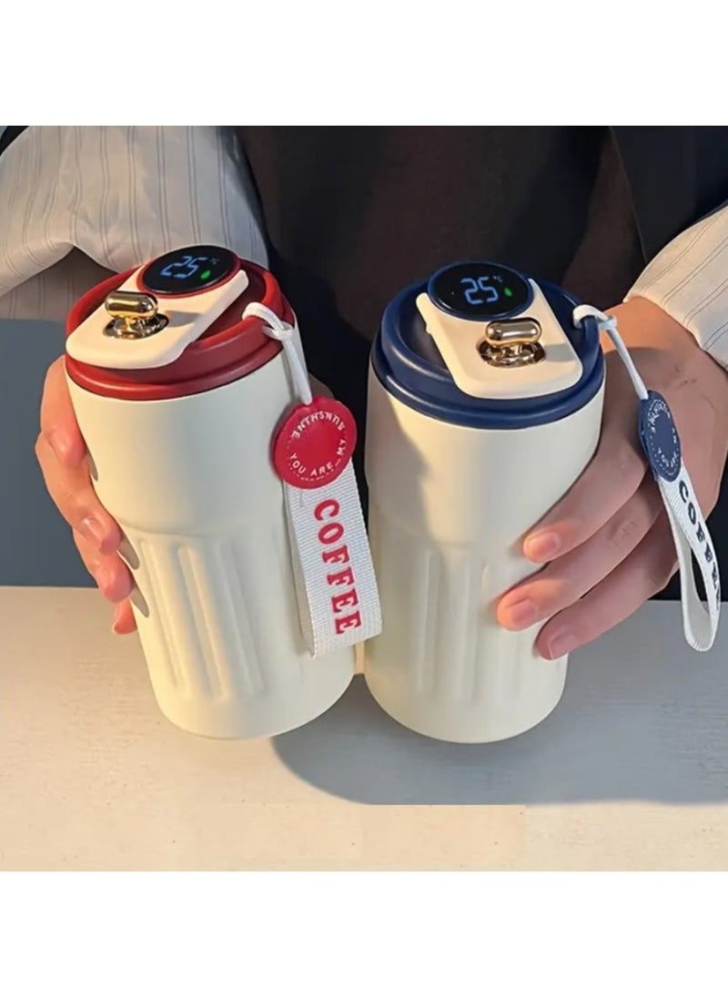 Eoozon - Coffee Thermos with Temperature Display - Smart Coffee Mug - Smart Hot and Cold Storage Bottle, Thermos Coffee Thermos (Beige) - Image 1