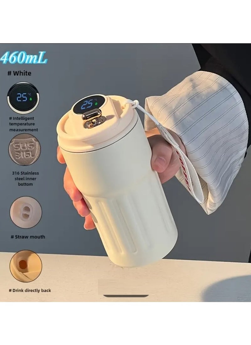 Eoozon - Coffee Thermos with Temperature Display - Smart Coffee Mug - Smart Hot and Cold Storage Bottle, Thermos Coffee Thermos (Beige) - Image 1