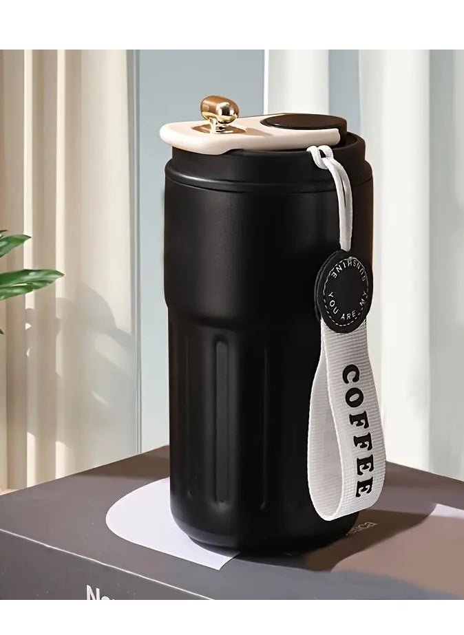 Eoozon - Coffee Thermos with Temperature Display - Smart Coffee Mug - Smart Hot and Cold Storage Bottle, Thermos Coffee Thermos (Beige) - Image 1