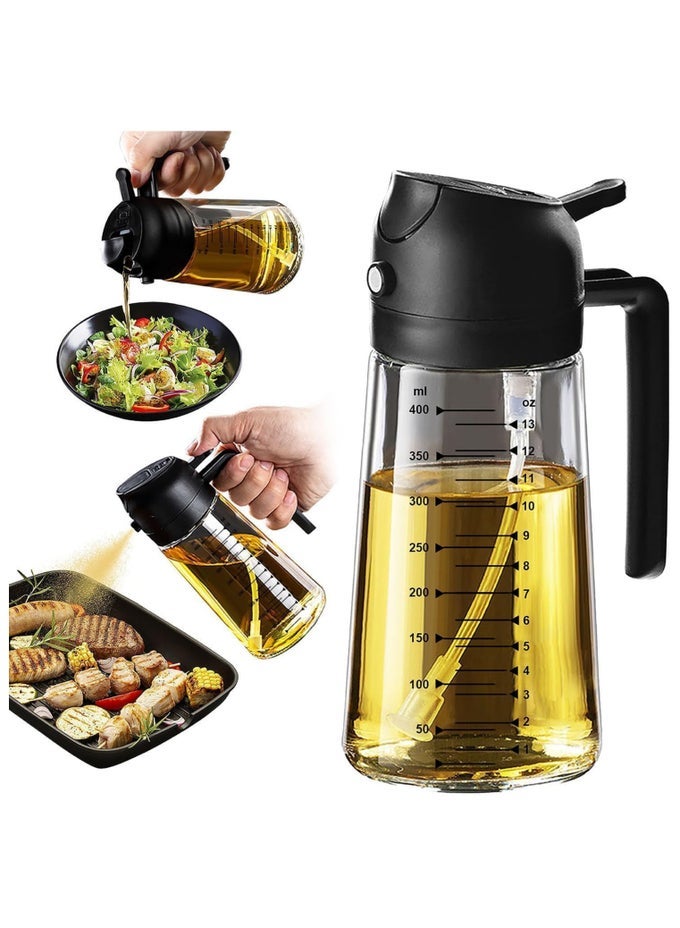 KITCHEN OLIVE OIL DISPENSER BOTTLE 16OZ / 470ML 2-IN-1 SPRAYER AND POURER FOR COOKING