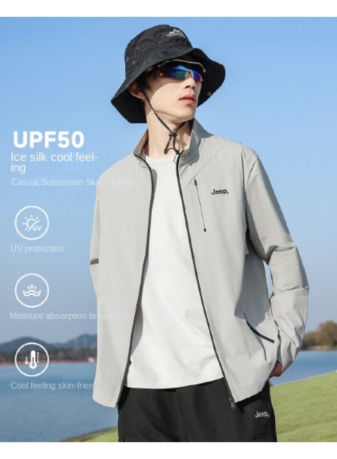 Jeep Ice Silk Cool & Upf50+】summer Outdoor Sun Protection Jacket, Lightweight Men's Sun Shirt - Image 1