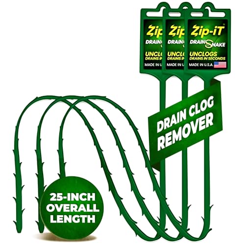 Zipit أداة إزالة انسداد الشعر ZipIt الأصلية بطول 25 بوصة - منظف مجاري 3 عبوات - قم بإزالة انسداد حوضك أو دشك أو حوض الاستحمام في ثوانٍ - غير سامة - صنع في الولايات المتحدة الأمريكية