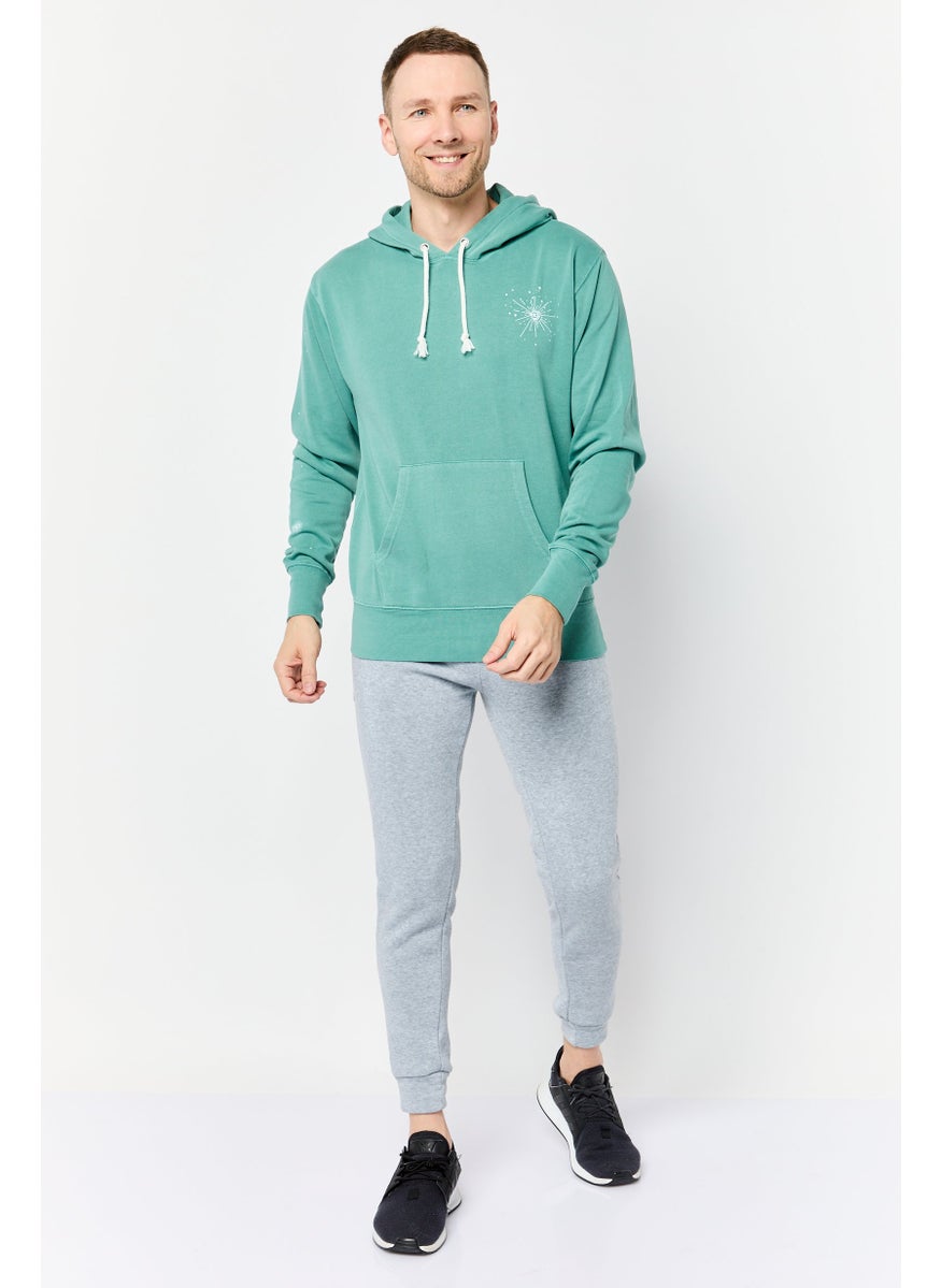 Champion Men Sportswear Fit Long Sleeve Outdoor Hoodie, Hunter Green  - Image 2