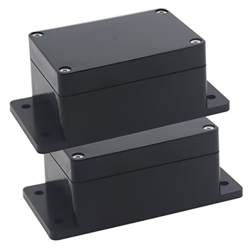 YETLEBOX Watertight Junction Box, IP67 Waterproof Project Box Durable ABS Plastic Electronic Enclosure Case for DIY Electrical Project with Wall Fixed Ear 3.94" x 2.68" x 1.97"(100 x 68 x 50 mm) 2Pcs - Image 1