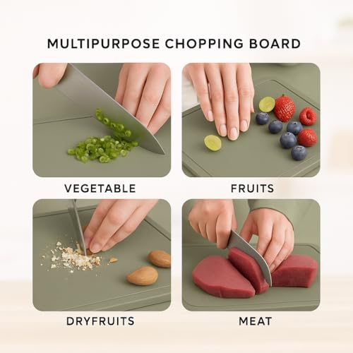 MAYUMI Green Wood Kitchen Cutting Board with Modern Cut - Eco-Friendly and Durable (10 Years Quality Guarantee) (8" X 6" (Only Ideal for Spices, Salads)) - Image 4