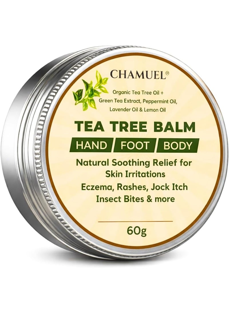 Chamuel Tea Tree Oil Balm, Itchy Skin Relief for Soothing Rashes, Jock Itch, Athlete’s Foot, Folliculitis, Bug Bites. Natural Formula for Dry Sensitive Skin | Safe for All Ages 1pack - Image 2