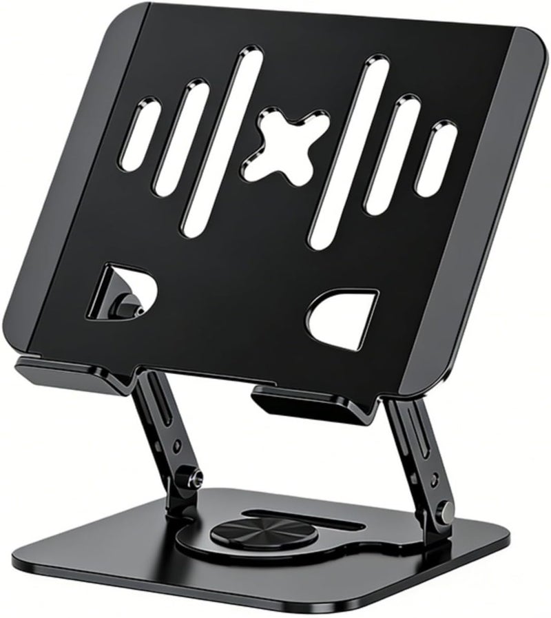 ordinarYone Foldable Adjustable Desk Stand for Tablets and Laptops with 360 Rotations Carbon Steel Ergonomic Design - Image 1
