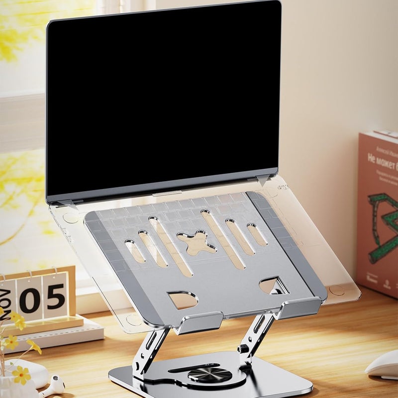 ordinarYone Foldable Adjustable Desk Stand for Tablets and Laptops with 360 Rotations Carbon Steel Ergonomic Design - Image 3