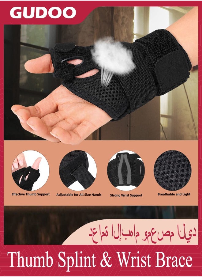 GUDOO - Thumb Splint & Wrist Brace Wrist Support for Tendonitis Arthritis Trigger Thumb Relief Pain Fits Men and Women - Image 1