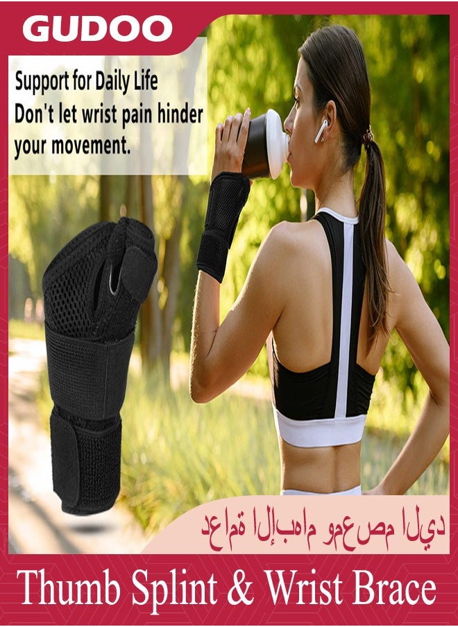 GUDOO - Thumb Splint & Wrist Brace Wrist Support for Tendonitis Arthritis Trigger Thumb Relief Pain Fits Men and Women - Image 1