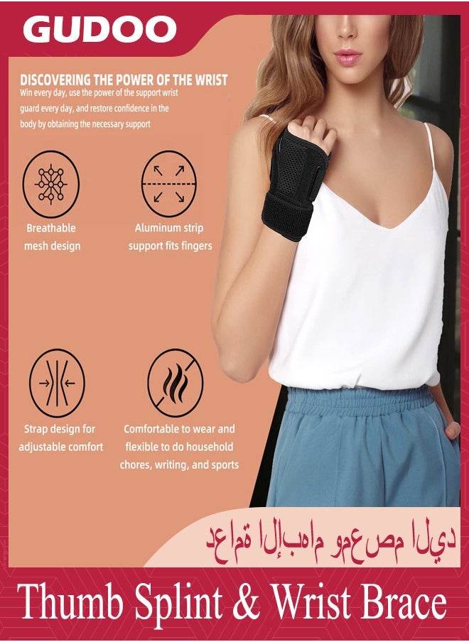 GUDOO - Thumb Splint & Wrist Brace Wrist Support for Tendonitis Arthritis Trigger Thumb Relief Pain Fits Men and Women - Image 1