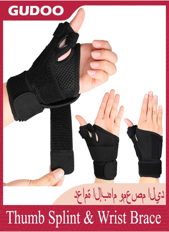 GUDOO - Thumb Splint & Wrist Brace Wrist Support for Tendonitis Arthritis Trigger Thumb Relief Pain Fits Men and Women - Image 1