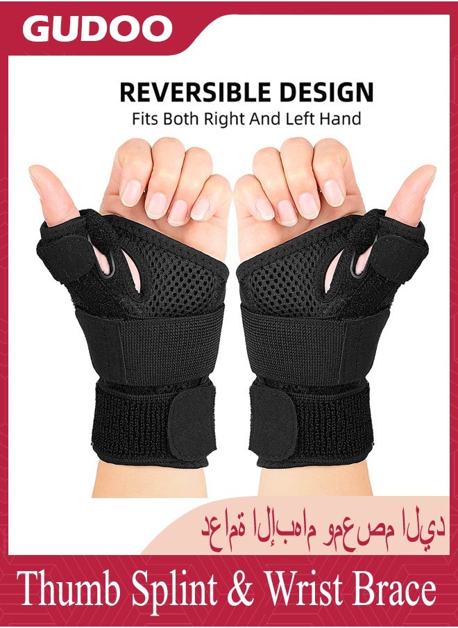 GUDOO - Thumb Splint & Wrist Brace Wrist Support for Tendonitis Arthritis Trigger Thumb Relief Pain Fits Men and Women - Image 1
