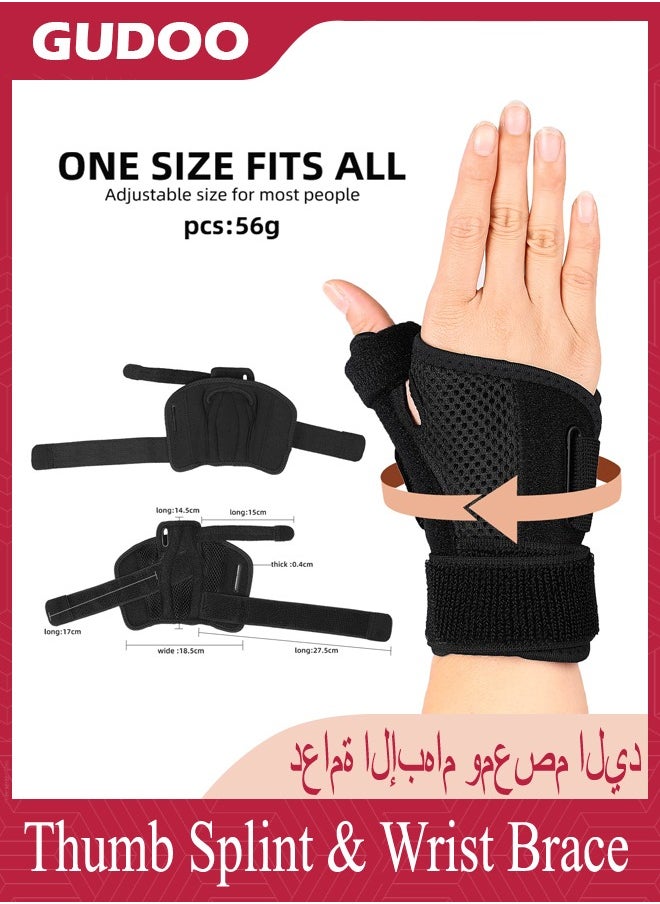 GUDOO - Thumb Splint & Wrist Brace Wrist Support for Tendonitis Arthritis Trigger Thumb Relief Pain Fits Men and Women - Image 1