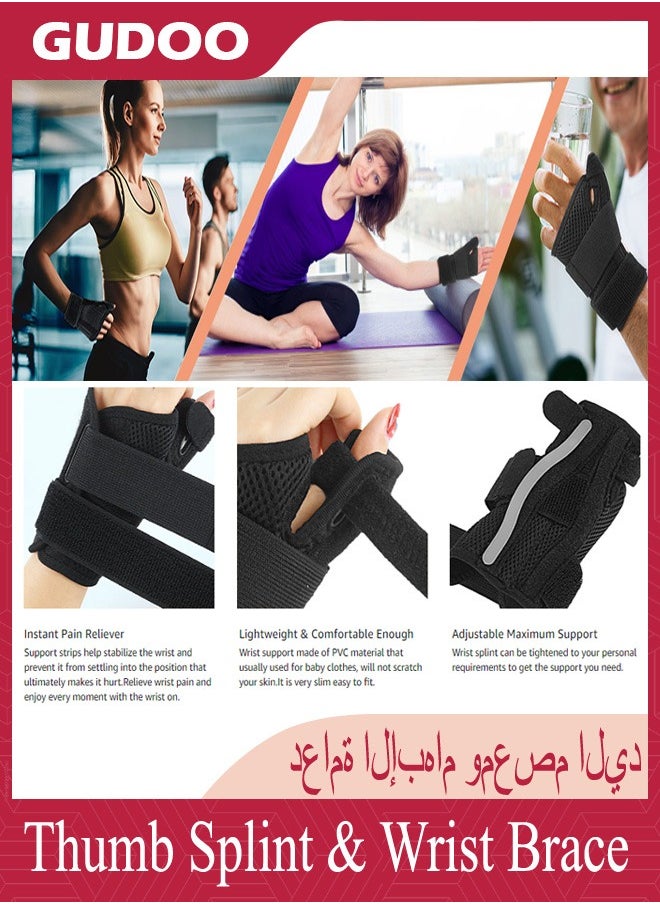 GUDOO - Thumb Splint & Wrist Brace Wrist Support for Tendonitis Arthritis Trigger Thumb Relief Pain Fits Men and Women - Image 1