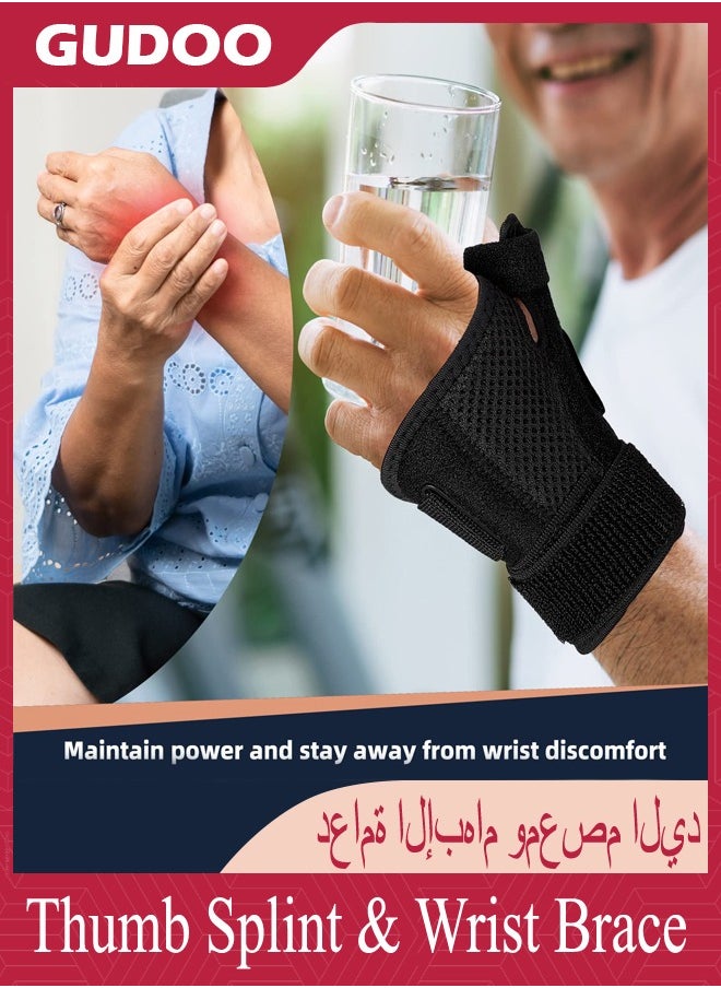 GUDOO - Thumb Splint & Wrist Brace Wrist Support for Tendonitis Arthritis Trigger Thumb Relief Pain Fits Men and Women - Image 1