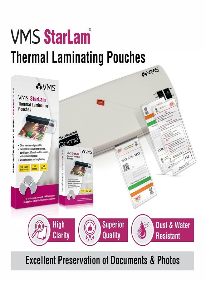 VMS Starlam Thermal A3 Lamination Pouch (Sheets) 310mmx450mm 80 Micron - 100 Laminating Sheets for Certificate and Documents - Image 5