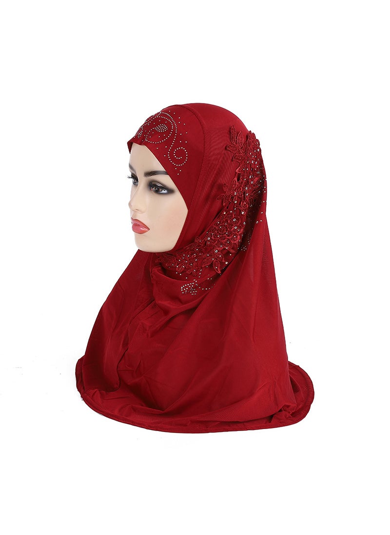 Generic - Elegant Malaysian Girl Scarf Lace Hijab #13 Blue - Image 1