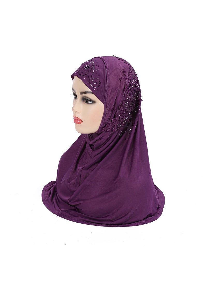 Generic - Elegant Malaysian Girl Scarf Lace Hijab #13 Blue - Image 1