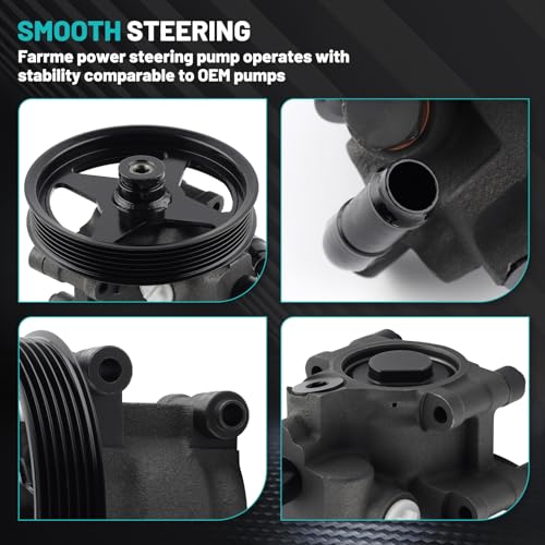 Farrme 20-312P1 Power Steering Pump with Pulley Fit for Ford F150 04-08, Expedition 03-06, for Lincoln Mark LT 06-08, Navigator 03-06 4.6L 5.4L V8 Automotive Replacement Power Assist Pump 6L3Z3A674B - Image 5