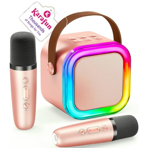 IROO Mini Karaoke Machine for Kids 2026 TOP Toys Birthday Gifts Ideas for Girls Ages 4 5 6 7 8 9 10 12 Years Old Portable MP3 Player with 2 Wireless Mics for Family Home Party - Image 1
