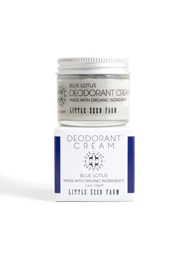 Little Seed Farm Little Seed Farm All Natural Deodorant Cream, Aluminum Free Deodorant for Women or Men - Blue Lotus, Net Wt. 2.4oz | 68g  - Image 2