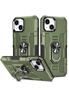 Generic Case Cover For iPhone 13 Ring Holder Armor Hybrid Phone Case Green 