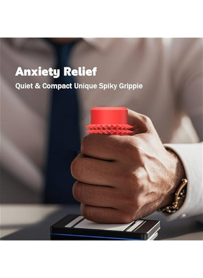 Red Little Ouchies Fidget - Spiky Grippie Pocket Stim Keychain, Stress Relief Sensory Toy for Adults, Unique Gifts for Loved Ones  - Image 2