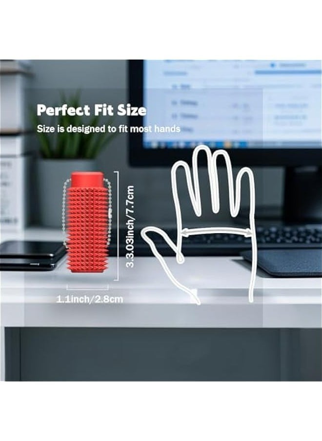 Red Little Ouchies Fidget - Spiky Grippie Pocket Stim Keychain, Stress Relief Sensory Toy for Adults, Unique Gifts for Loved Ones  - Image 5