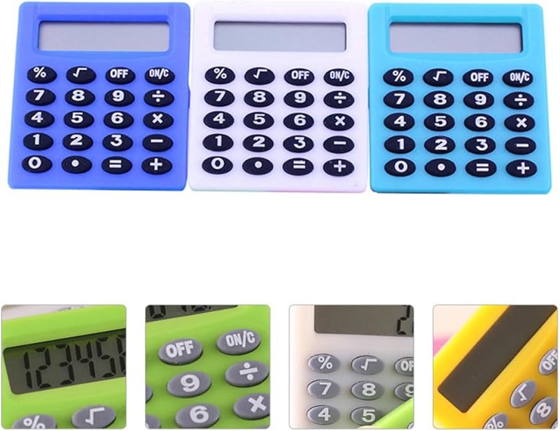 Mini Portable Calculator 3Pcs Set Compact Plastic Desktop Counter for School Exams Office Use - Image 4
