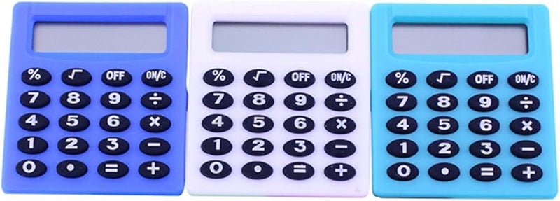 Mini Portable Calculator 3Pcs Set Compact Plastic Desktop Counter for School Exams Office Use - Image 1